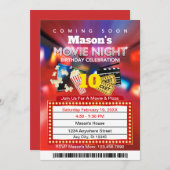 Nuit Vidéo Rouge Anniversaire Fête Invitation (Devant / Derrière)