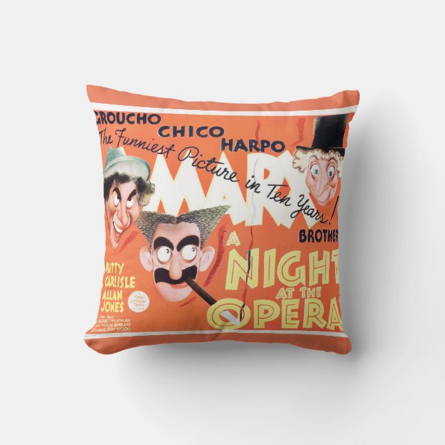 Nuit vintage À L'Opéra Marx Brothers Coussin (Recto)