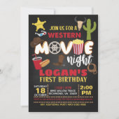 Nuit Western Movie Anniversaire Invitation (Devant)