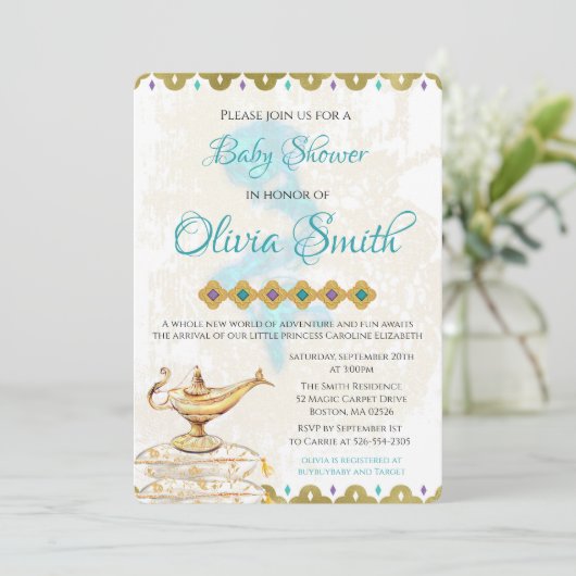 Nuits Arabes Baby shower marocain Invitation (Debout devant)