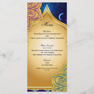 Nuits arabes de Blue Moon Glam Gold Violet Menu
