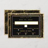 Nuits en Granite Gold Mariage 3 Repas Choix RSVP (Devant / Derrière)