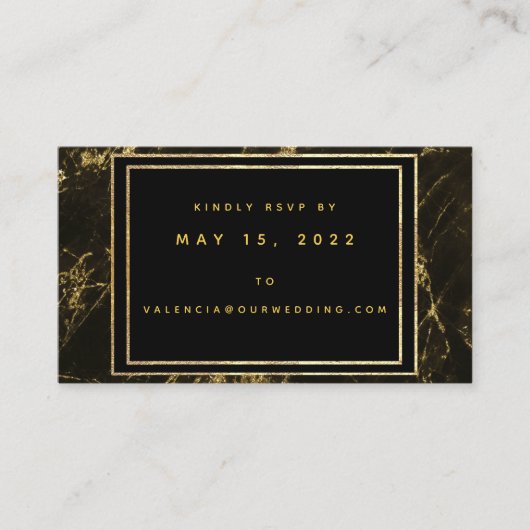 Nuits en Granite & Or Mariage en ligne Carte RSVP (Devant)