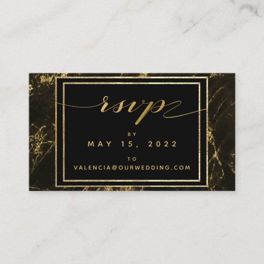Nuits en Granite & Or Mariage en ligne Carte RSVP (Devant)