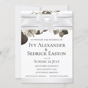 Nuits en Satin blanc Sepia Garden Invitations