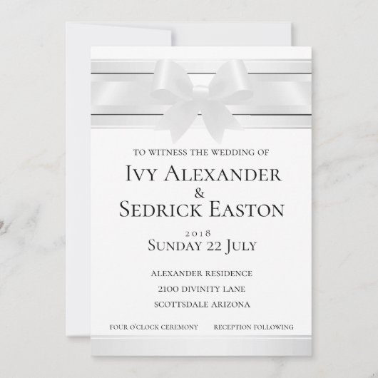 Nuits en satin blanc sur invitation officielle bla (Dos)