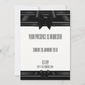 Nuits En Satin Noir & Blanc Invitation Formelle (Devant)