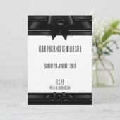 Nuits En Satin Noir & Blanc Invitation Formelle (Debout devant)