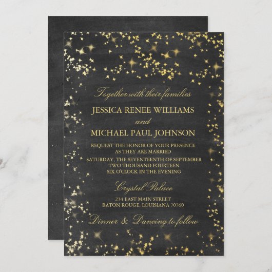 Nuits étoilées épousant des invitations (Devant / Derrière)