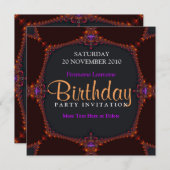Nuits factices Anniversaire Fête Invitation (Devant / Derrière)