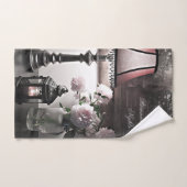 Nuits romantiques avec Fleurs de pivoine et bougie (Serviette à main)