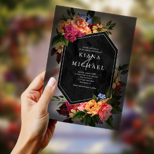 Nuits Sultry Floral Mariage ID829 Invitation