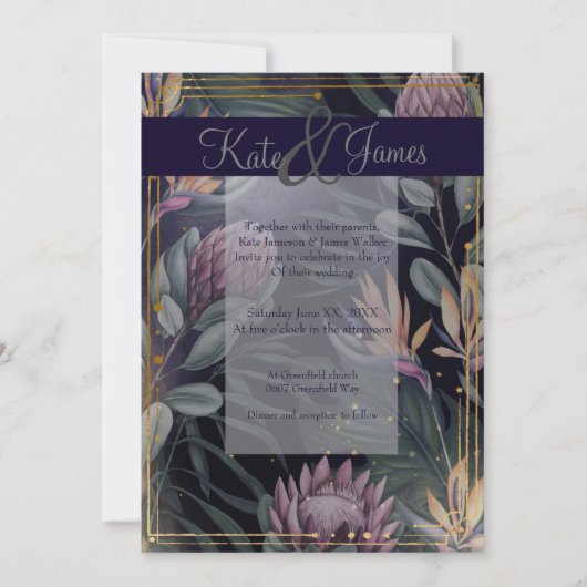 Nuits tropicales Marine et Faire-part de mariage d (Devant)