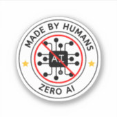Nul AI 100% menselijke inhoud Sticker (Voorkant)