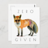 Nul Fox toegediend Briefkaart (Voorkant / Achterkant)