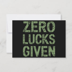 Nul geluk gegeven St. Paddy's Day grappige Patrick Bedankkaart