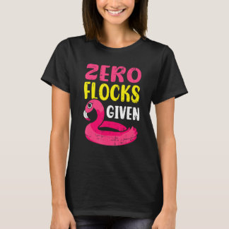 Nul kuddes gegeven roze flamingo waadvogel t-shirt