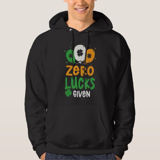 Nul Lucks als feestdag Humor. Patrick's Day Hoodie (Voorkant)