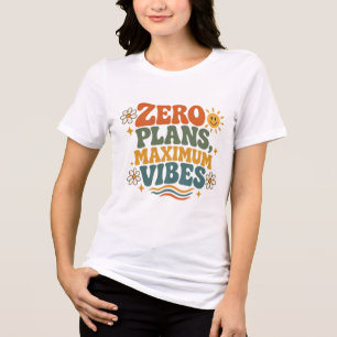 Nul Plannen Maximale Vibe Retro Boho Bloemige Cita Tri-Blend Shirt