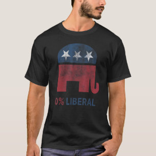 Nul procent liberaal 0 liberaal grappig republikei t-shirt