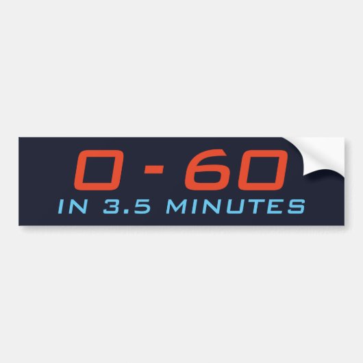 Nul tot 6 in 3,5 minuten bumpersticker (Voorkant)