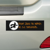 Nul tot Witch Silhouette Style Bumpersticker (Op auto)