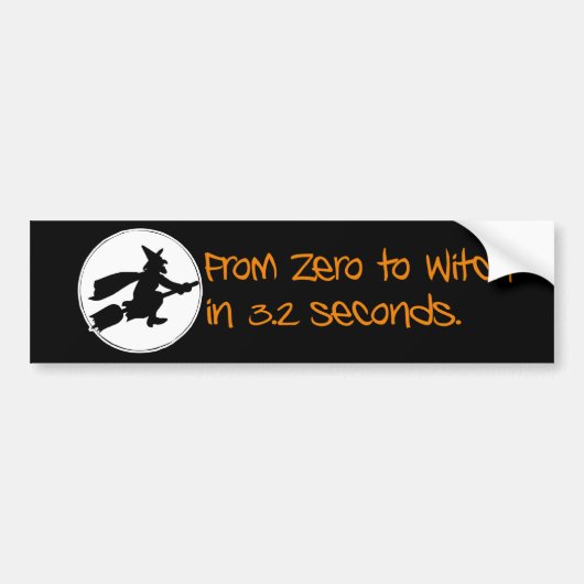 Nul tot Witch Silhouette Style Bumpersticker (Voorkant)