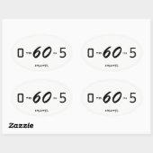 Nul tot zestig in vijf minuten ovale sticker (Vel)