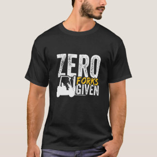 Nul vorken gegeven vorkheftruck gecertificeerd t-shirt