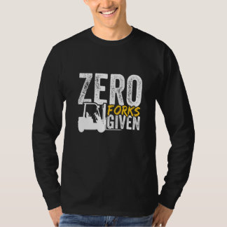 Nul vorken gegeven vorkheftruck gecertificeerd t-shirt