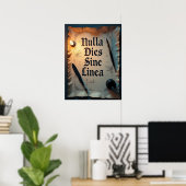 Nulla Dies Sine Linea Dark Academia Poster (Bureau à domicile)