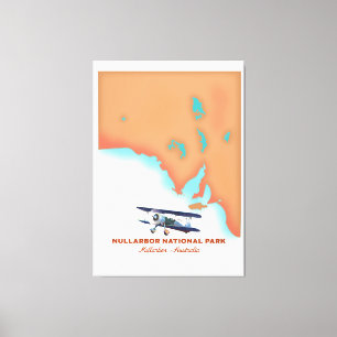 Nullarbor National Park Australië kaart Canvas Afdruk
