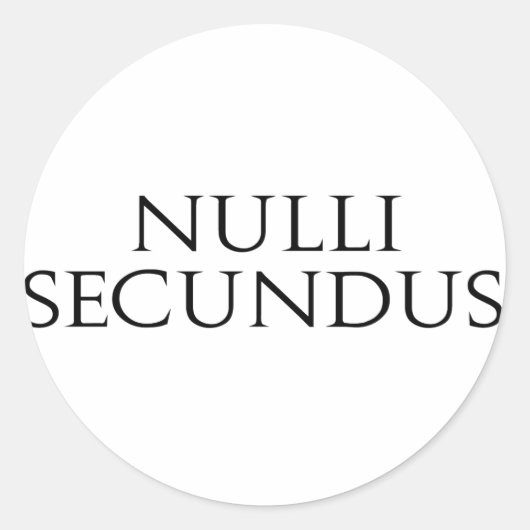 Nulli Secundus Ronde Sticker (Voorkant)