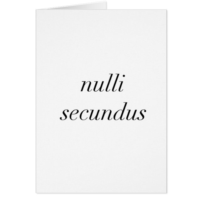 nulli secundus second to none (Voorkant)