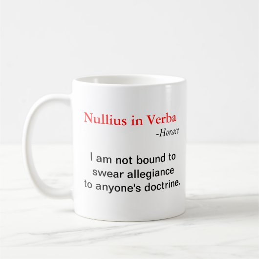 Nullius in Verba Koffiemok (Links)