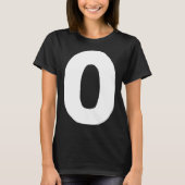 Number 0 big and bold white t-shirt (Voorkant)