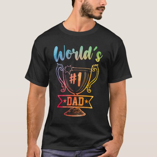 Number 1 Dad Fathers Day For Dad T-shirt (Voorkant)