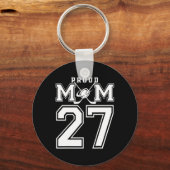 Number 27 Custom Proud Hockey Mom Personalized For Sleutelhanger (Voorkant)