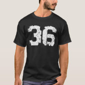 Number #36 Retro Sports Jersey Lucky Number T-shirt (Voorkant)