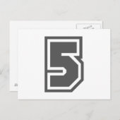 Number 5 briefkaart (Voorkant / Achterkant)