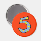Number 5 magneet (Voorkant / Achterkant)