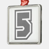 Number 5 metalen ornament (Links)