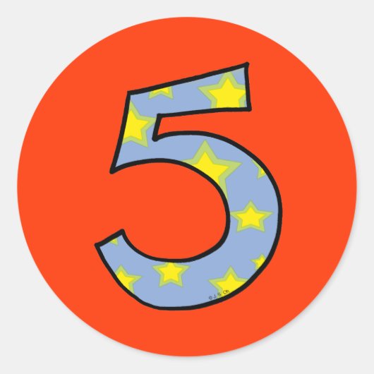 Number 5 ronde sticker (Voorkant)