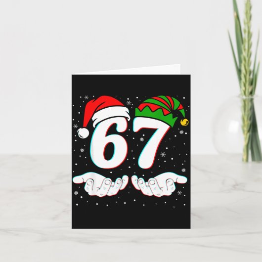 Number 67 Matching Six Seven 6 7 Meme 6-7 Christma Kaart (Voorkant)