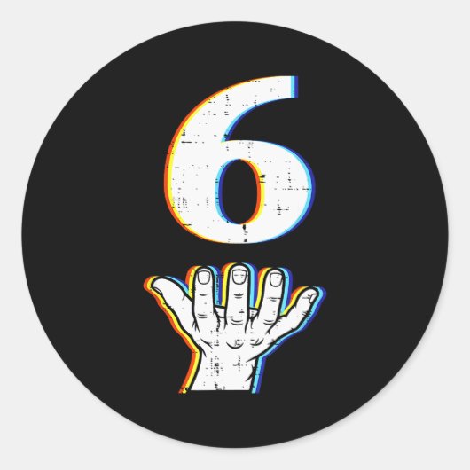 Number 6 Matching 67 Meme Halloween Costume Men Wo Ronde Sticker (Voorkant)