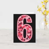 Number 6 Tee Six Seven 6 7 67 Valentines Matching  Kaart (Gele Bloem)