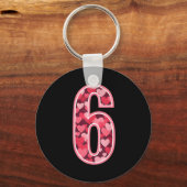 Number 6 Tee Six Seven 6 7 67 Valentines Matching Sleutelhanger (Voorkant)