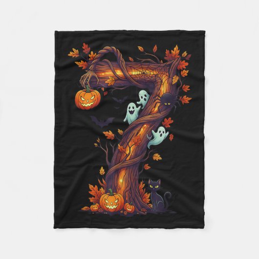 Number 7 67 Meme Halloween Pumpkin Costume Matchin Fleece Deken (Voorkant)