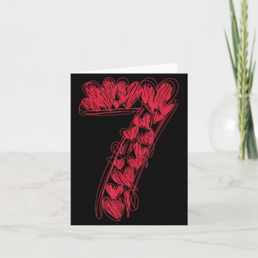 Number 7 - Cute 67 Matching Valentine  Kaart (Voorkant)