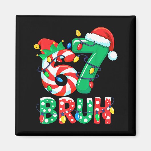Number 7 Funny Meme Saying 6 7 Six Seven Christmas Magneet (Voorkant)